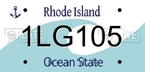 1LG105 Rhode Island License Plate