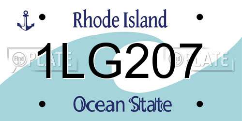 1LG207 Rhode Island License Plate