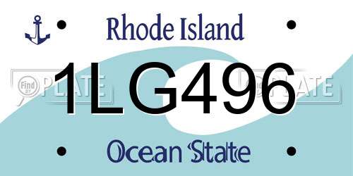 1LG496 Rhode Island License Plate