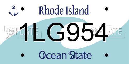 1LG954 Rhode Island License Plate