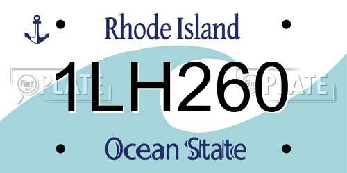 1LH260 Rhode Island License Plate
