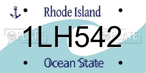 1LH542 Rhode Island License Plate