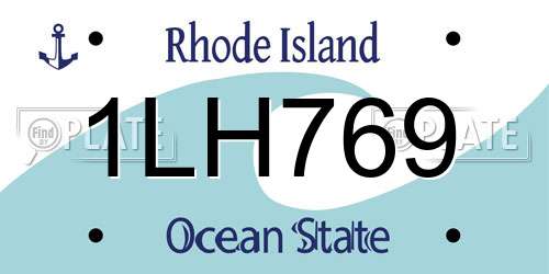1LH769 Rhode Island License Plate