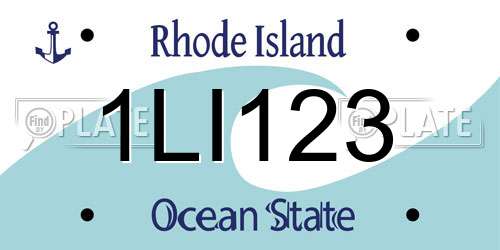 1LI123 Rhode Island License Plate