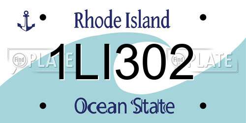 1LI302 Rhode Island License Plate