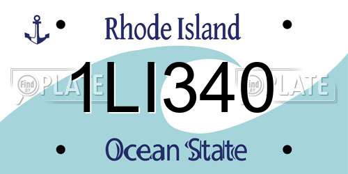 1LI340 Rhode Island License Plate
