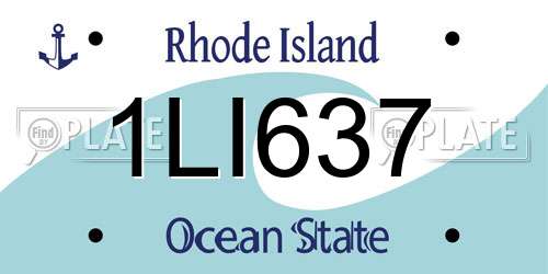 1LI637 Rhode Island License Plate