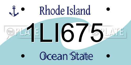 1LI675 Rhode Island License Plate