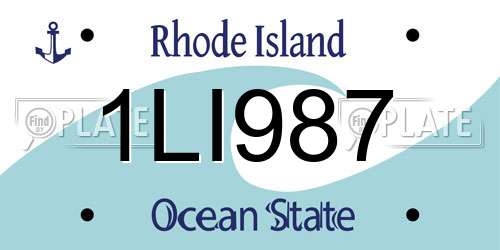 1LI987 Rhode Island License Plate