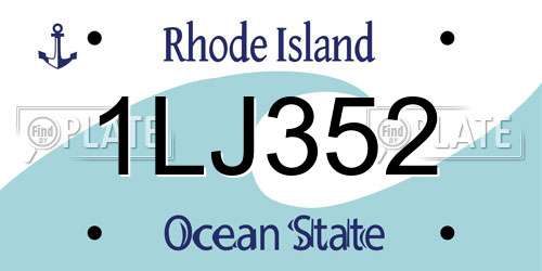 1LJ352 Rhode Island License Plate