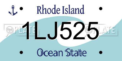 1LJ525 Rhode Island License Plate