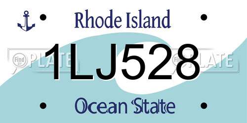 1LJ528 Rhode Island License Plate