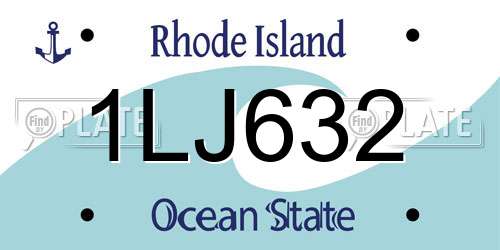 1LJ632 Rhode Island License Plate