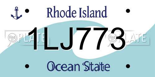 1LJ773 Rhode Island License Plate