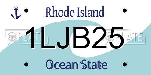 1LJB25 Rhode Island License Plate