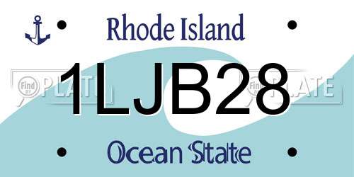 1LJB28 Rhode Island License Plate