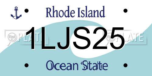 1LJS25 Rhode Island License Plate