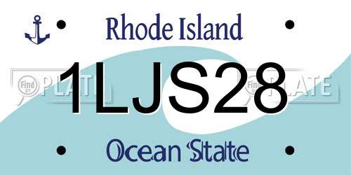 1LJS28 Rhode Island License Plate