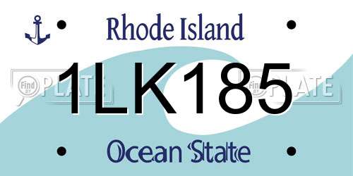 1LK185 Rhode Island License Plate