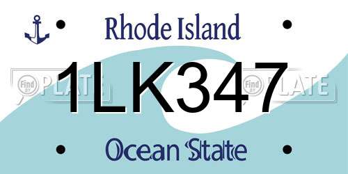 1LK347 Rhode Island License Plate
