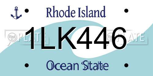 1LK446 Rhode Island License Plate