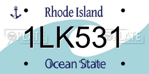 1LK531 Rhode Island License Plate