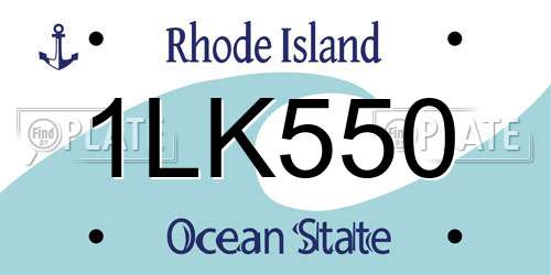 1LK550 Rhode Island License Plate