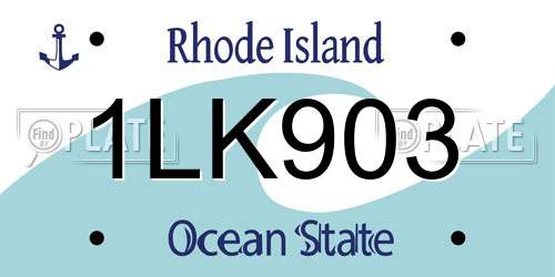 1LK903 Rhode Island License Plate