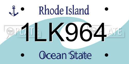 1LK964 Rhode Island License Plate