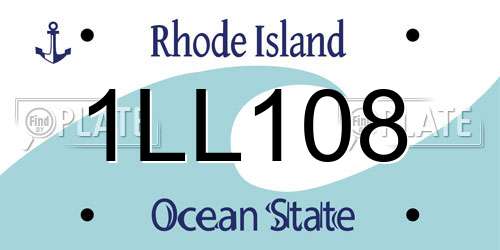 1LL108 Rhode Island License Plate