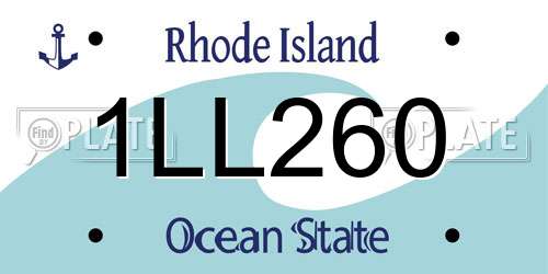 1LL260 Rhode Island License Plate