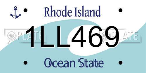 1LL469 Rhode Island License Plate