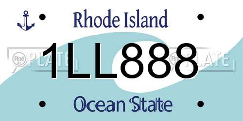 1LL888 Rhode Island License Plate