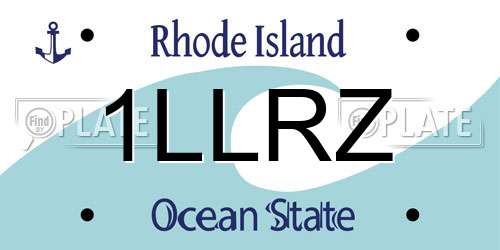 1LLRZ Rhode Island License Plate