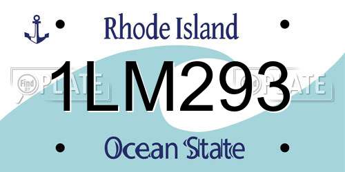 1LM293 Rhode Island License Plate