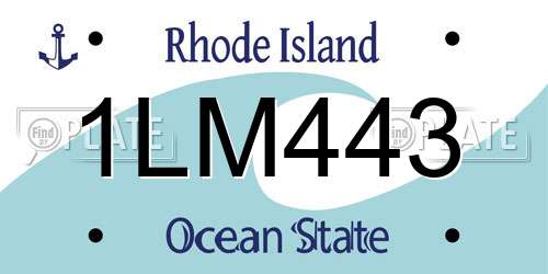 1LM443 Rhode Island License Plate
