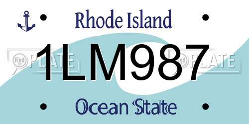 1LM987 Rhode Island License Plate