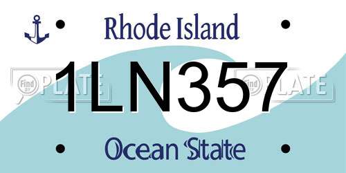 1LN357 Rhode Island License Plate