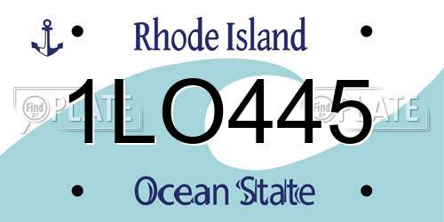 1LO445 Rhode Island License Plate