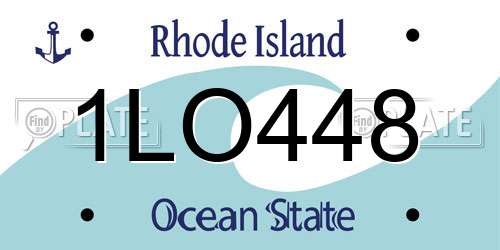 1LO448 Rhode Island License Plate