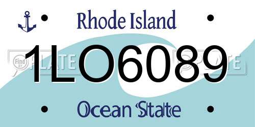1LO6089 Rhode Island License Plate