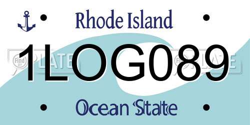 1LOG089 Rhode Island License Plate