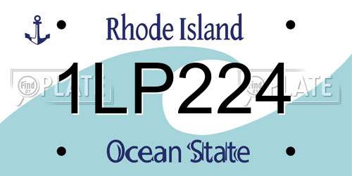 1LP224 Rhode Island License Plate