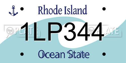 1LP344 Rhode Island License Plate