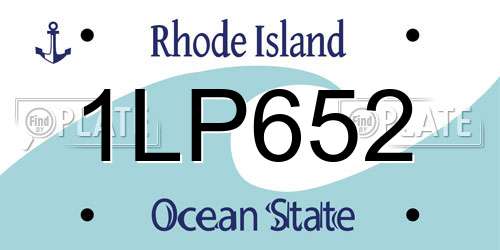 1LP652 Rhode Island License Plate