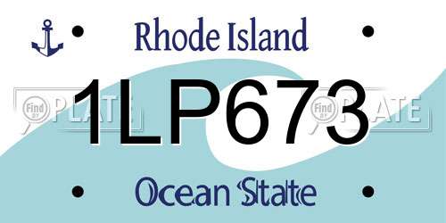 1LP673 Rhode Island License Plate