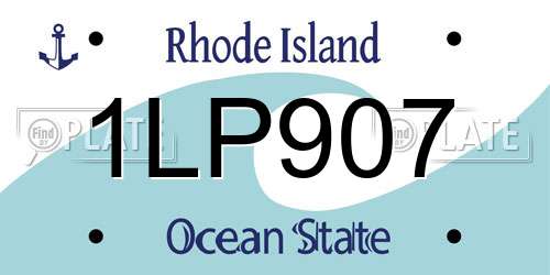 1LP907 Rhode Island License Plate
