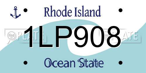 1LP908 Rhode Island License Plate
