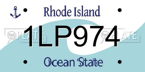 1LP974 Rhode Island License Plate