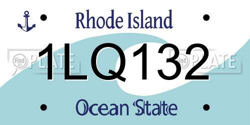 1LQ132 Rhode Island License Plate